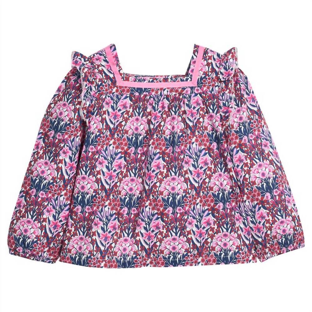 NEW BISBY girl's adams top in foxcroft winter floral